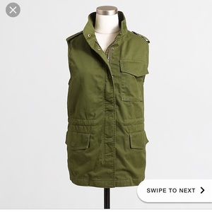 Jcrew Sherpa utility vest green size small